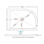 Aquaglass 1000x800mm Slimline Offset Quadrant Shower Tray LH