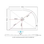 Aquaglass 1200x800mm Slimline Offset Quadrant Shower Tray LH