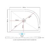 Aquaglass 1200x900mm Slimline Offset Quadrant Shower Tray LH
