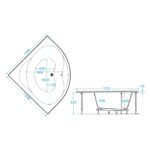 Aquabathe Lagoon 1200 x 1200mm Corner Bath