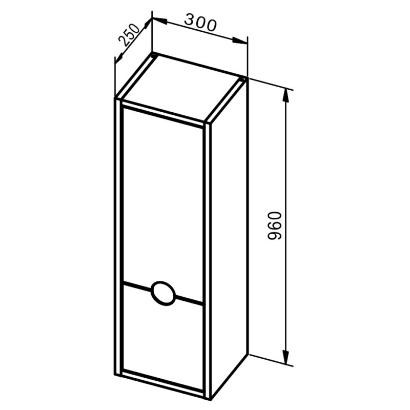Aqua Kompass Tall Unit 120cm Oak/White
