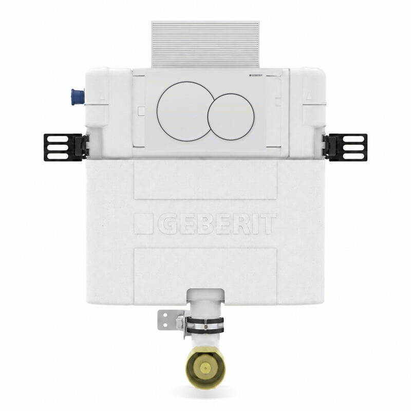 Geberit Alpha 82cm Cistern with White Round Flush Plate Geberit Alpha 82cm Cistern with White Round Flush Plate