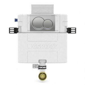 Geberit Alpha 82cm Cistern with Matt Chrome Round Flush Plate