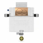 Geberit Alpha 82cm Cistern with Bronze Round Flush Plate