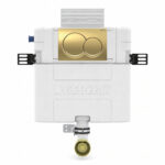 Geberit Alpha 82cm Cistern with Brass Round Flush Plate