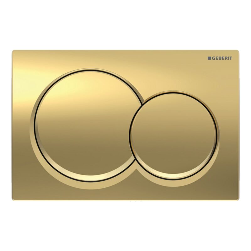 Geberit Alpha 82cm Cistern with Brass Round Flush Plate