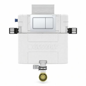 Geberit Alpha 82cm Cistern with White Square Flush Plate