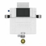 Geberit Alpha 82cm Cistern with Matt Black Square Flush Plate