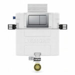 Geberit Alpha 82cm Cistern with Matt Chrome Square Flush Plate