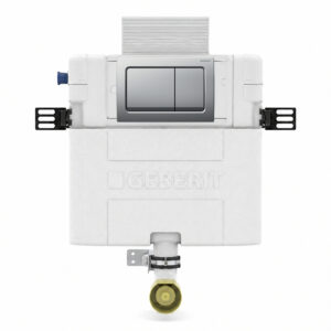 Geberit Alpha 82cm Cistern with Matt Chrome Square Flush Plate