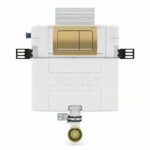 Geberit Alpha 82cm Cistern with Brass Square Flush Plate