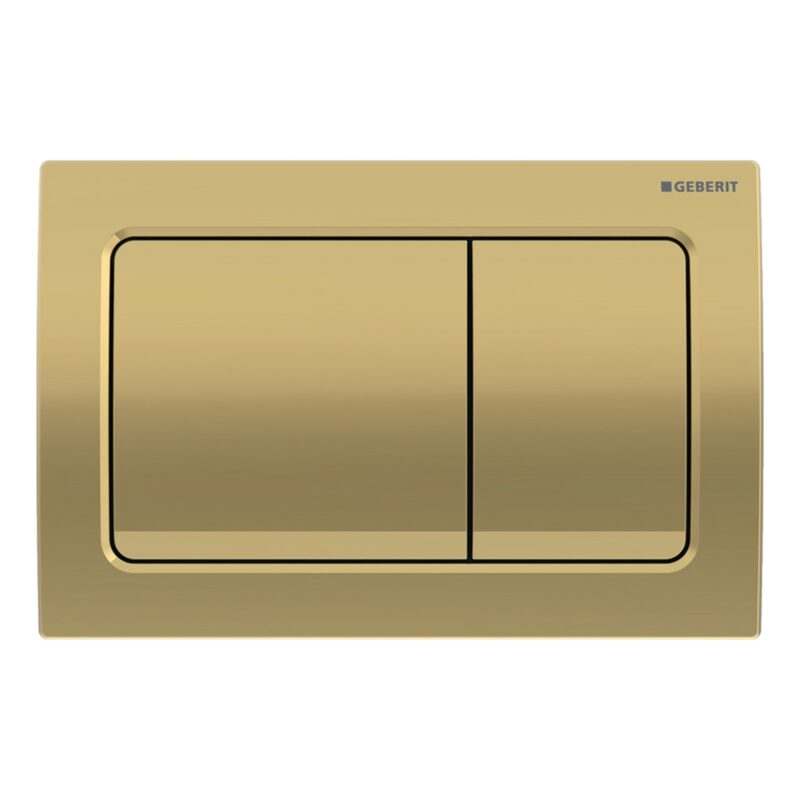 Geberit Alpha 82cm Cistern with Brass Square Flush Plate