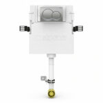 Geberit Alpha 109cm Cistern with Matt Chrome Round Flush Plate