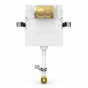 Geberit Alpha 109cm Cistern with Brass Round Flush Plate