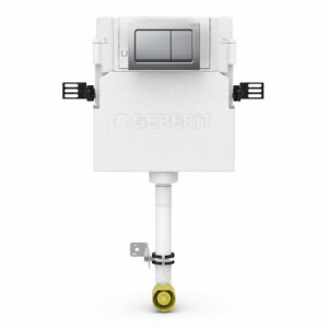Geberit Alpha 109cm Cistern with Matt Chrome Square Flush Plate