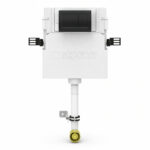 Geberit Alpha 109cm Cistern with Black Chrome Square Flush Plate