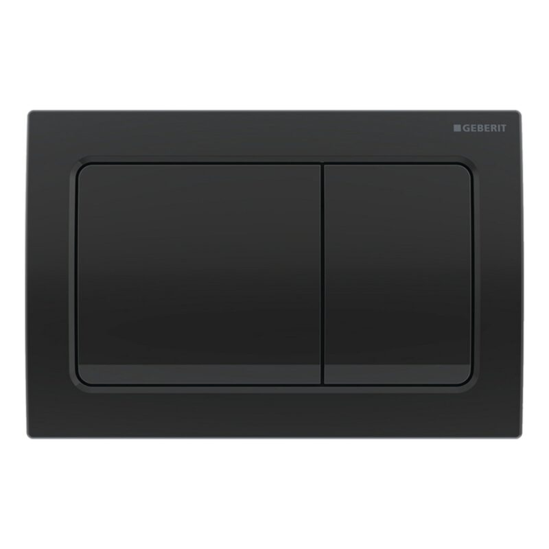 Geberit Alpha 109cm Cistern with Black Chrome Square Flush Plate
