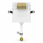 Geberit Alpha 109cm Cistern & Alpha01 Square Flush Plate Brass