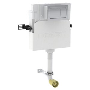 Geberit Alpha Concealed Cistern 12cm Depth & Alpha01 Square Flush Plate