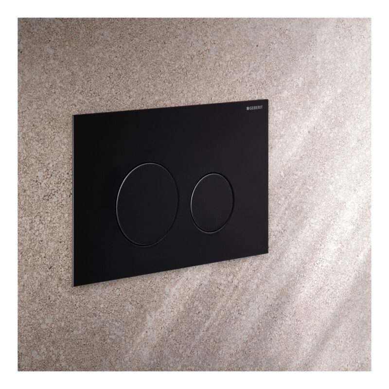 Geberit Sigma Concealed Cistern & Sigma40 Round Flush Plate Matt Black