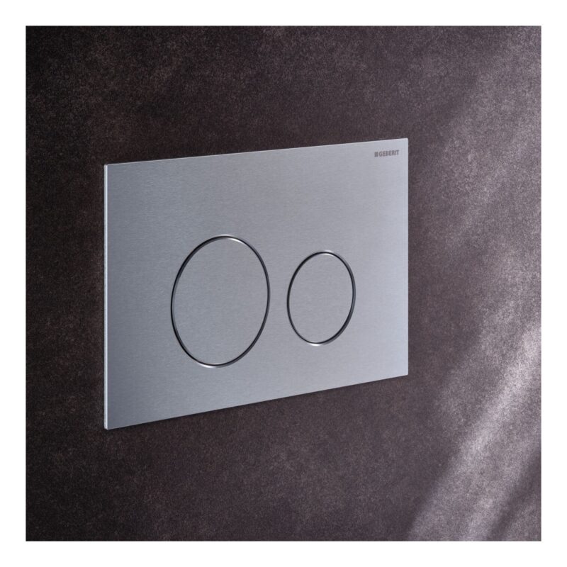 Geberit Sigma Concealed Cistern & Sigma40 Round Flush Plate Brushed Steel