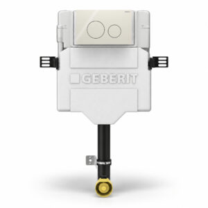 Geberit Sigma Concealed Cistern & Sigma40 Round Flush Plate Sand Grey Glass