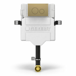 Geberit Sigma Concealed Cistern & Sigma40 Round Flush Plate Brushed Brass