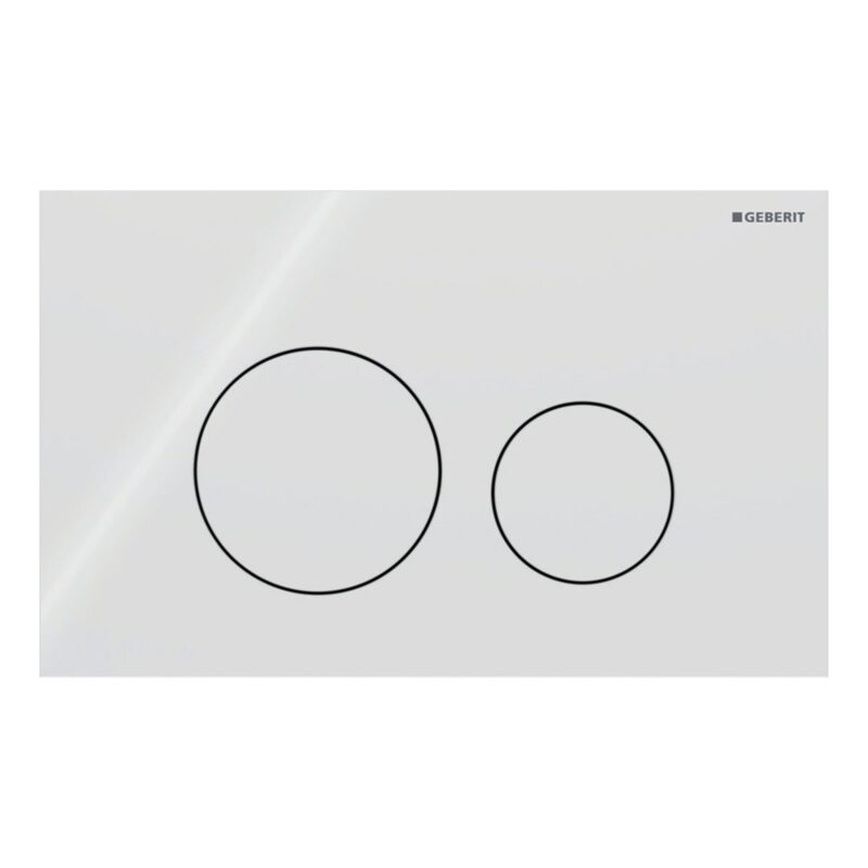 Geberit Sigma Concealed Cistern & Sigma40 Round Flush Plate White Glass