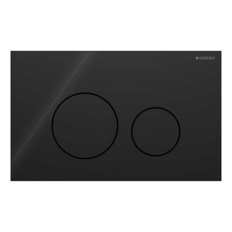 Geberit Sigma Concealed Cistern & Sigma40 Round Flush Plate Black Glass