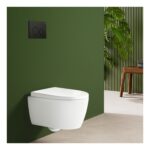 Geberit Sigma Concealed Cistern & Sigma40 Round Flush Plate Black Glass