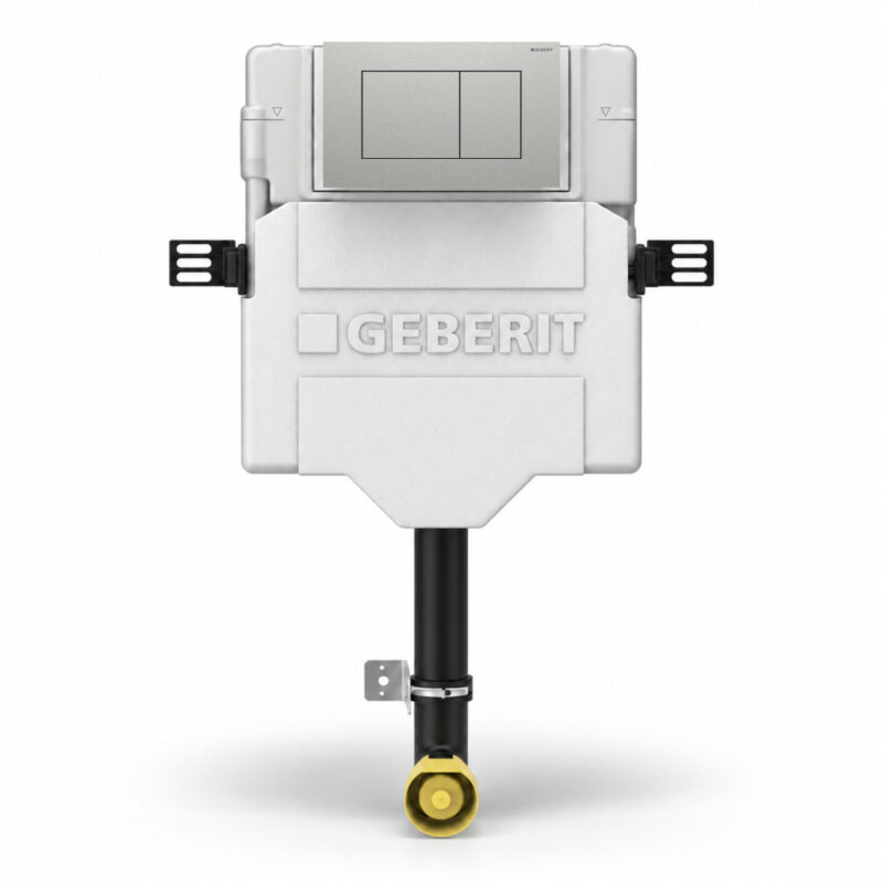 Geberit Sigma Concealed Cistern & Sigma40 Square Flush Plate Brushed Stainless Steel