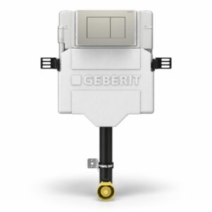 Geberit Sigma Concealed Cistern & Sigma40 Square Flush Plate Brushed Nickel
