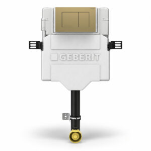 Geberit Sigma Concealed Cistern & Sigma40 Square Flush Plate Brushed Brass