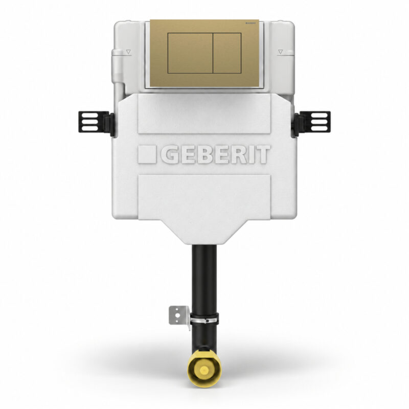 Geberit Sigma Concealed Cistern & Sigma40 Square Flush Plate Brushed Brass Geberit Sigma Concealed Cistern & Sigma40 Square Flush Plate Brushed Brass