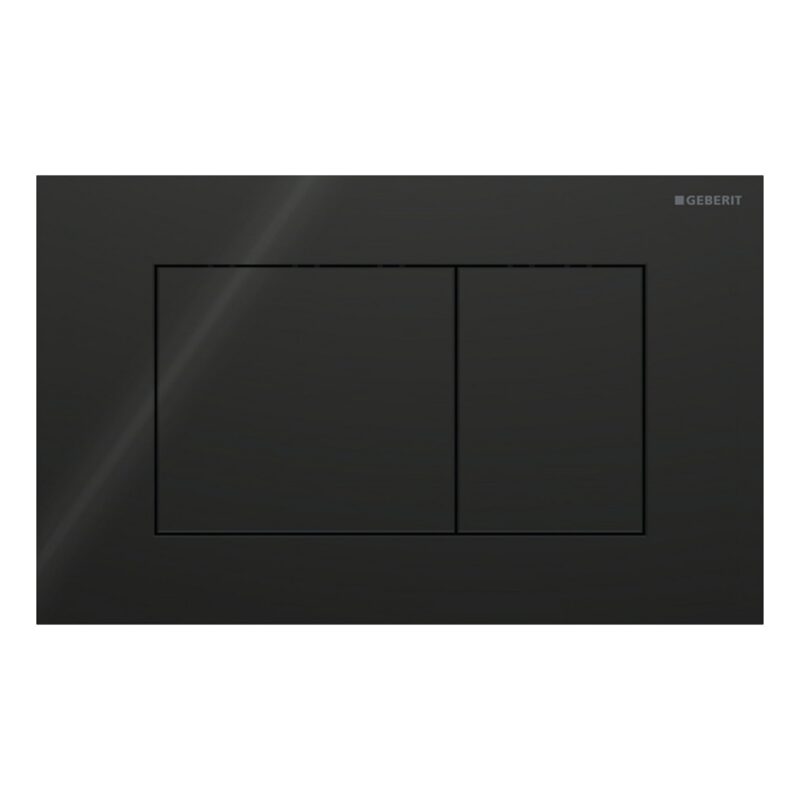 Geberit Sigma Concealed Cistern & Sigma40 Square Flush Plate Black Glass