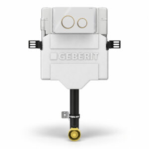 Geberit Sigma Concealed Cistern & Sigma20 Round Flush Plate White/Gold