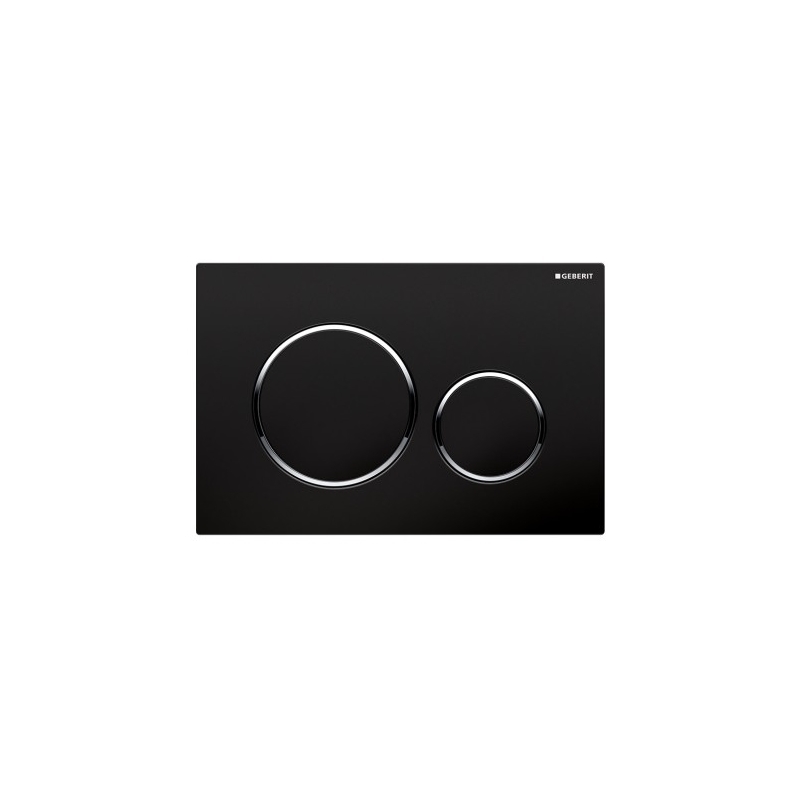 Geberit Sigma Concealed Cistern & Sigma20 Round Flush Plate Black/Chrome