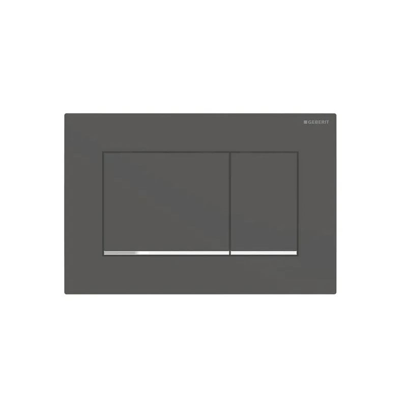 Geberit Sigma Concealed Cistern & Sigma20 Square Flush Plate Matt Black/Chrome