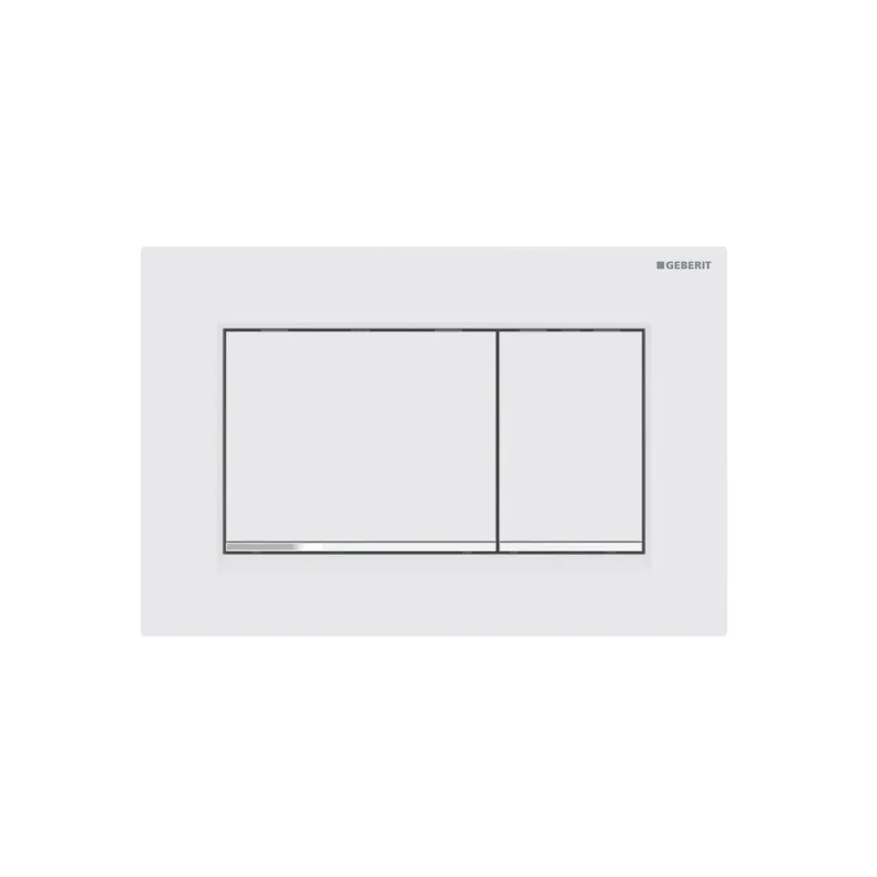 Geberit Sigma Concealed Cistern & Sigma20 Square Flush Plate Matt White/Chrome