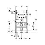 Geberit Duofix 820mm Frame for Wall-Hung WC with Kappa 150mm Cistern