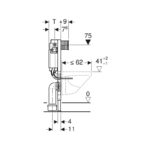 Geberit Duofix 820mm Frame for Wall-Hung WC with Kappa 150mm Cistern