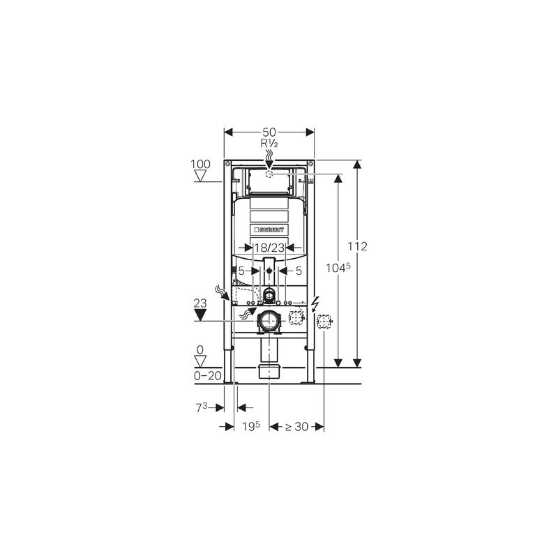 Geberit Duofix Frame for Wall-Hung WC, H112, with UP320