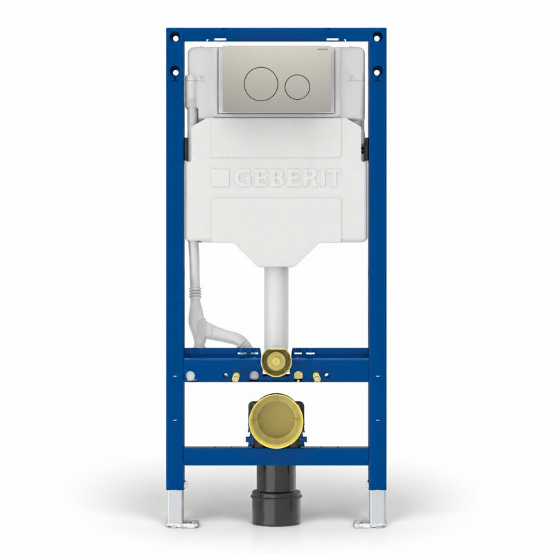 Geberit Sigma Frame & Cistern with Sigma40 Round Flush Plate Brushed Nickel Geberit Sigma Frame & Cistern with Sigma40 Round Flush Plate Brushed Nickel