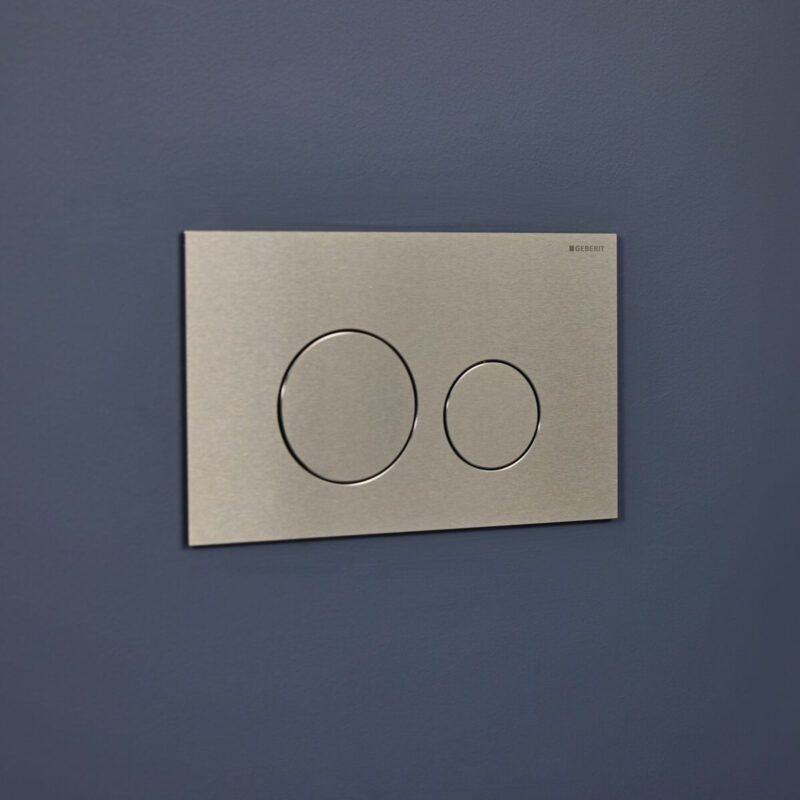 Geberit Sigma Frame & Cistern with Sigma40 Round Flush Plate Brushed Nickel