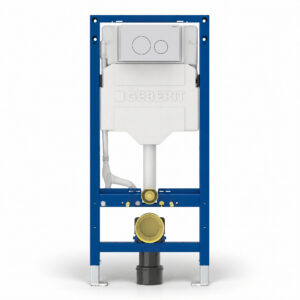 Geberit Sigma Frame & Cistern with Sigma40 Round Flush Plate Matt White