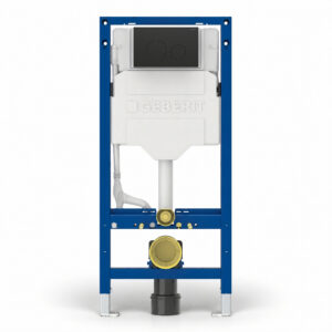 Geberit Sigma Frame & Cistern with Sigma40 Round Flush Plate Brushed Black Chrome