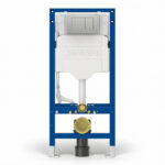 Geberit Sigma Frame & Cistern with Sigma40 Square Flush Plate Brushed Steel