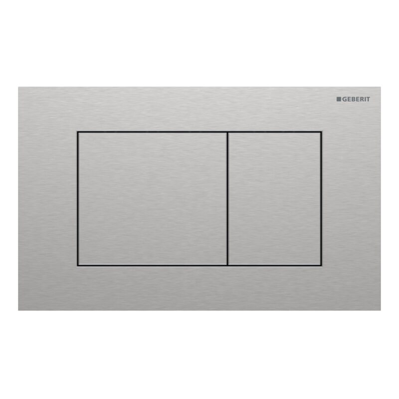 Geberit Sigma Frame & Cistern with Sigma40 Square Flush Plate Brushed Steel