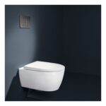 Geberit Sigma Frame & Cistern with Sigma40 Square Flush Plate Brushed Steel
