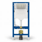 Geberit Sigma Frame & Cistern with Sigma40 Square Flush Plate Brushed Nickel